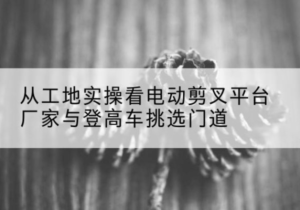 梁园电动剪叉升降平台厂家-从工地实操看电动剪叉平台厂家与登高车挑选门道